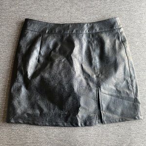 Black faux leather skirt